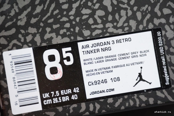 Retro Orange CK9246-108 Jordan CK9246-108 Laser (W) Air 3 0211